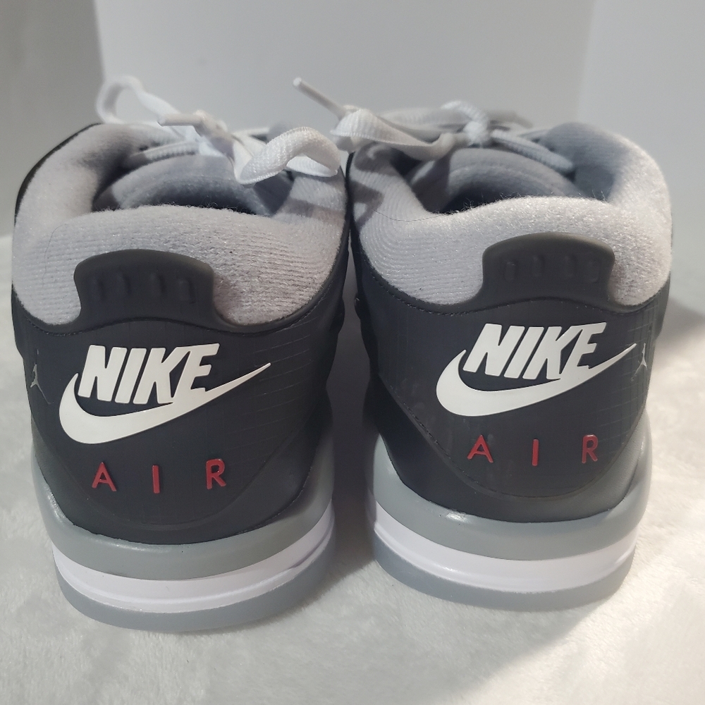 Nike Air Jordan Black/White/Gray With A Pop of Red Men's Sneakers - Picture 4 of 11